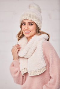 Super Fluffy Cable Hat and Scarf Set