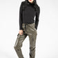 Faux Leather Cargo Style Trousers