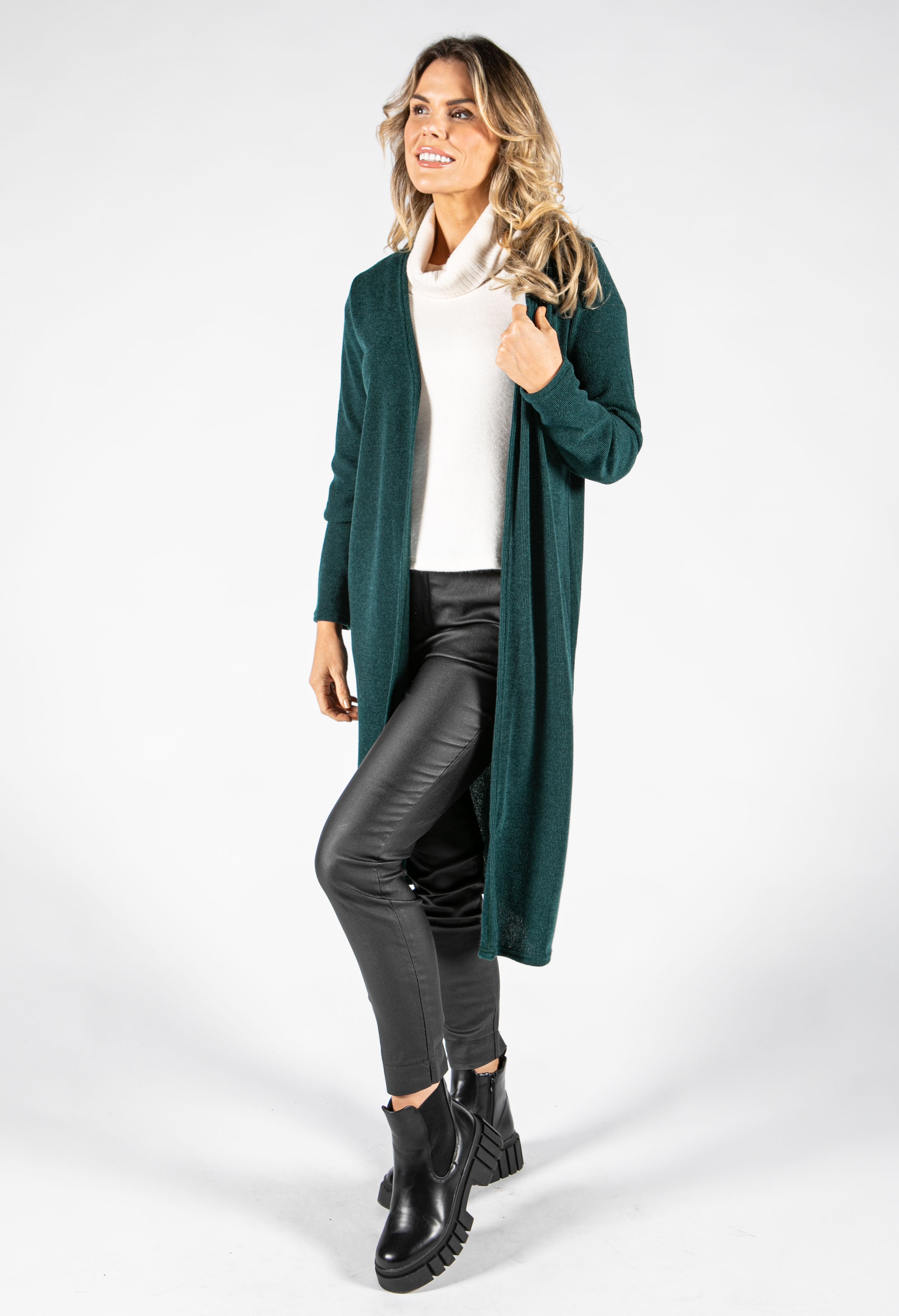 Longline fine knit cardigan outlet