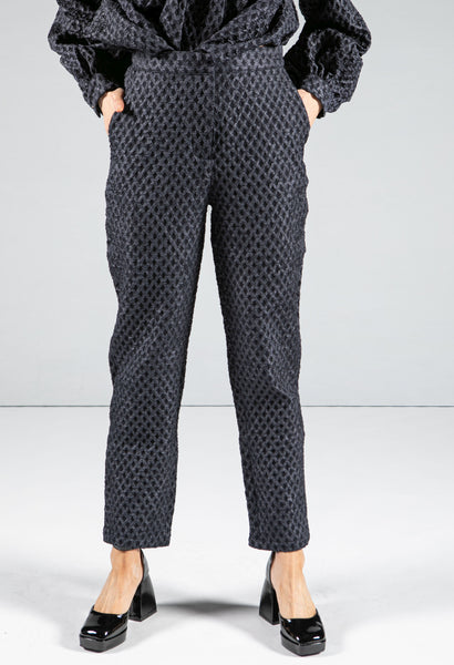 Trousers | Pamela Scott Womens Cropped Trouser With Button Detail In White  • Jonathan Souffront
