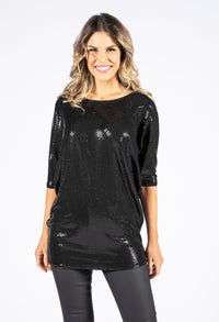 Sequin Tunic in Black