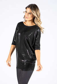 Sequin Tunic in Black