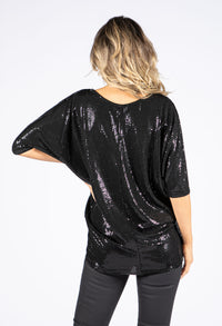 Sequin Tunic in Black