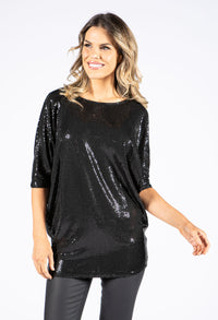 Sequin Tunic in Black