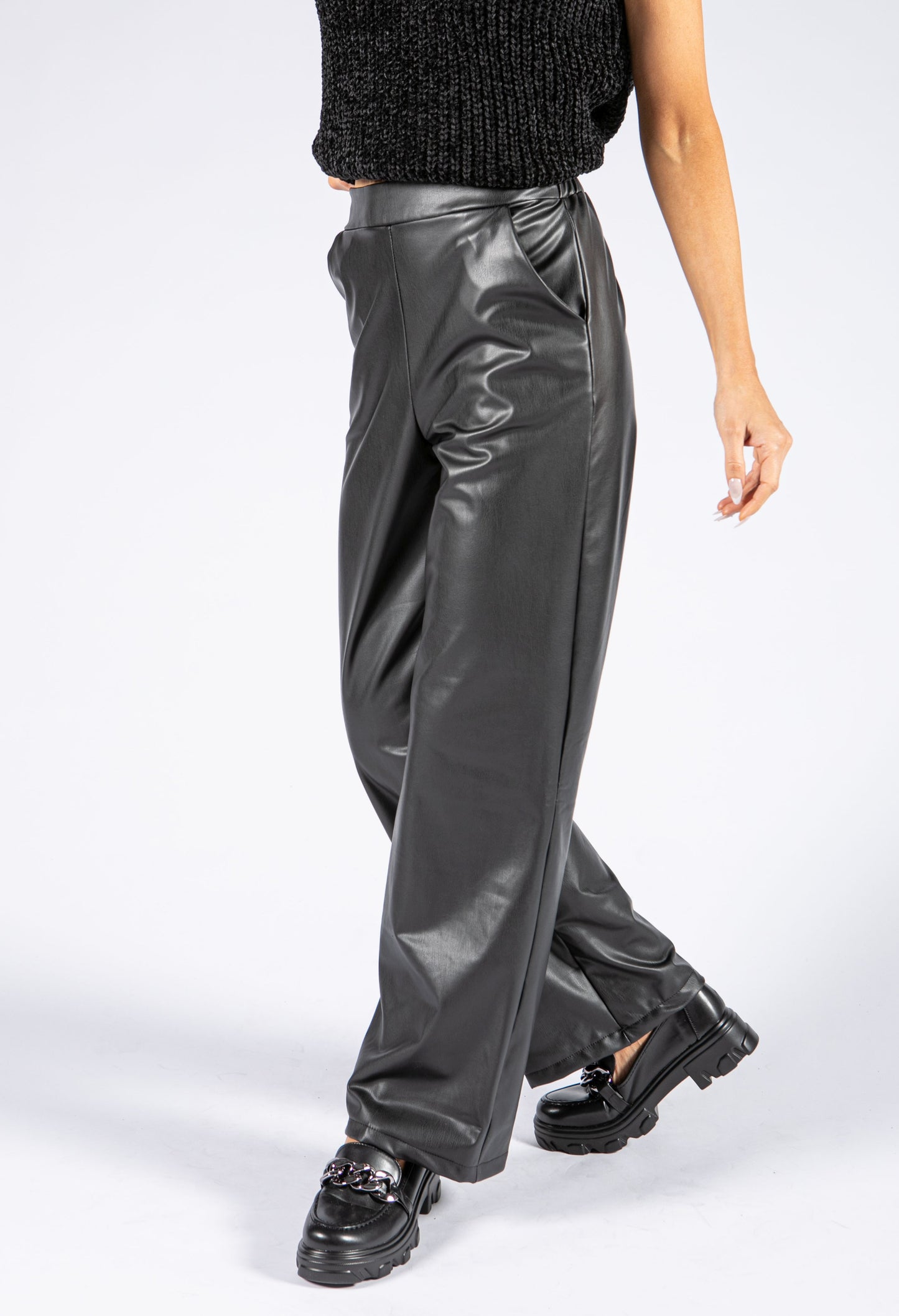 Faux Leather Flared Pants