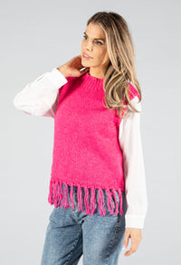 Tassel End Sleeveless Pullover