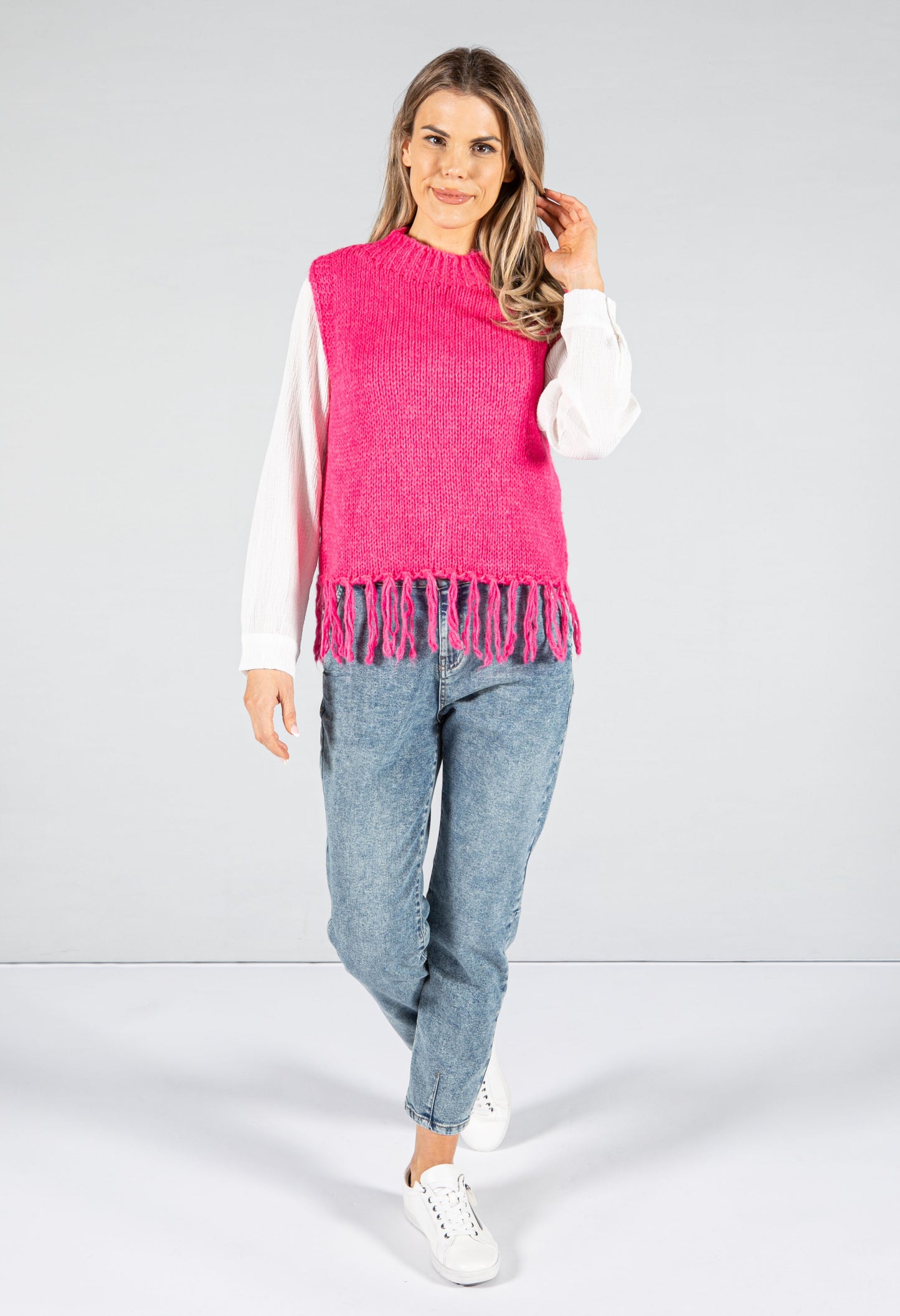 Tassel End Sleeveless Pullover