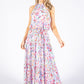 Tiered Hem Colour Bloom Dress