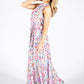 Tiered Hem Colour Bloom Dress