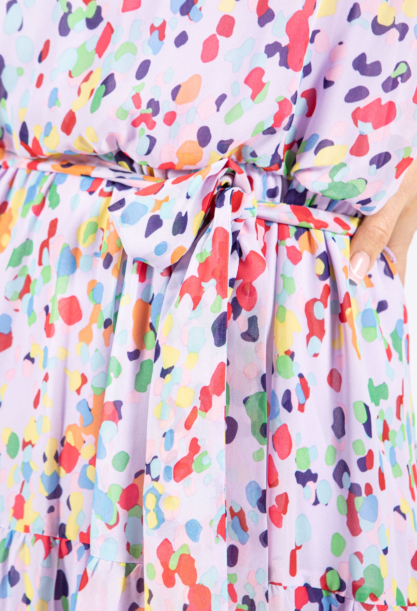 Tiered Hem Colour Bloom Dress