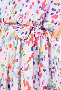 Tiered Hem Colour Bloom Dress