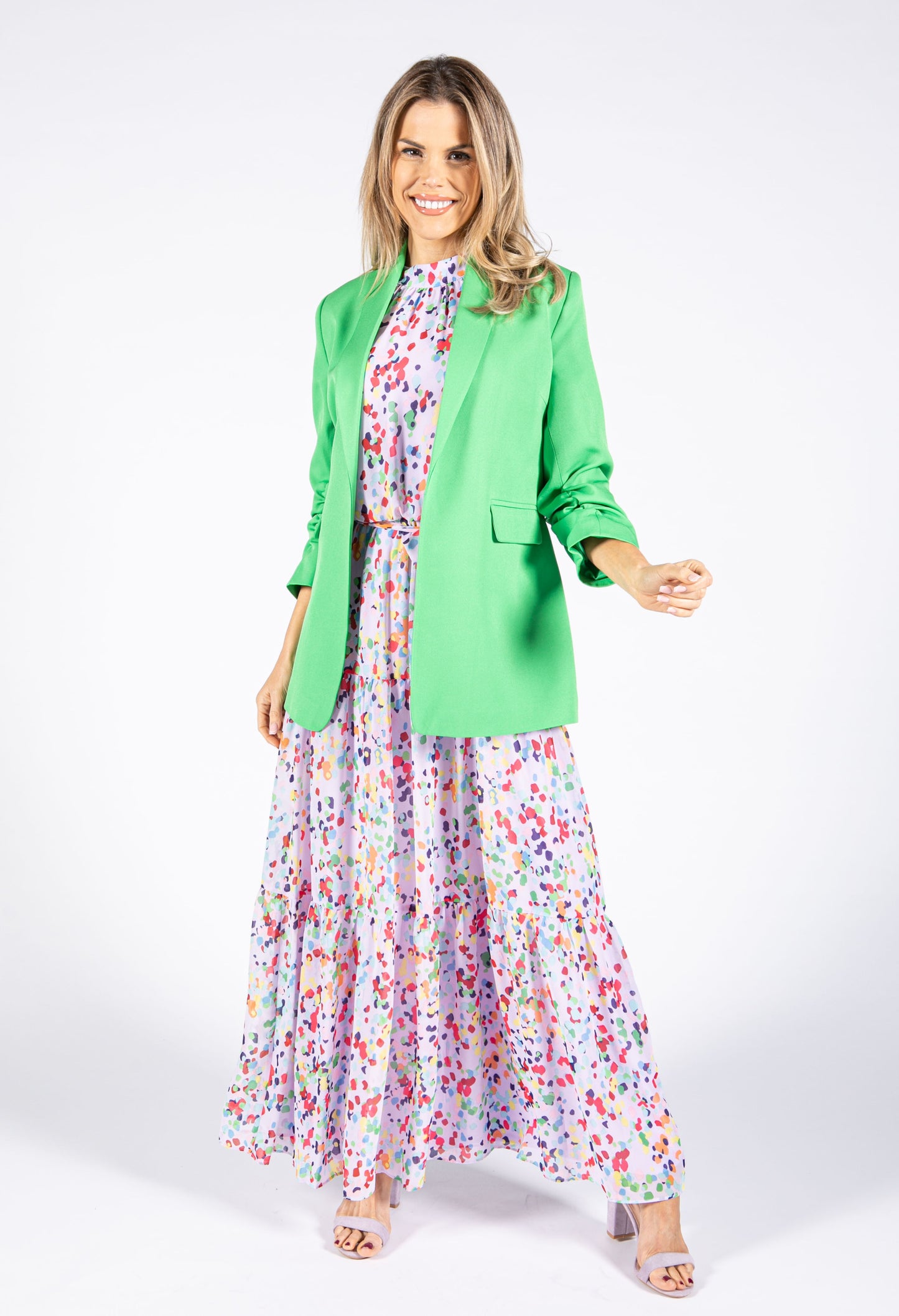 Tiered Hem Colour Bloom Dress