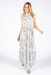 Tiered Hem Colour Bloom Dress