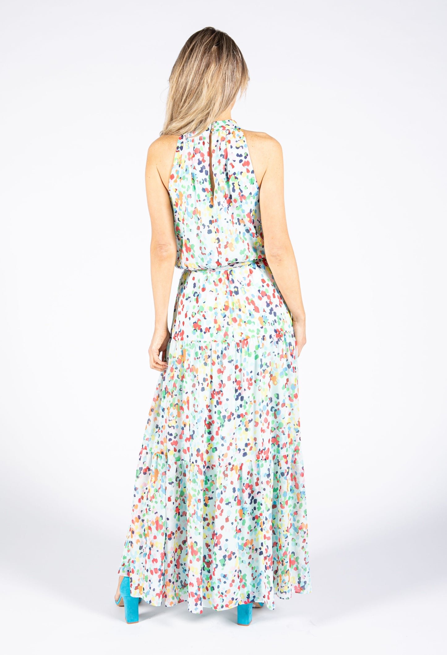 Tiered Hem Colour Bloom Dress