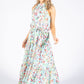 Tiered Hem Colour Bloom Dress