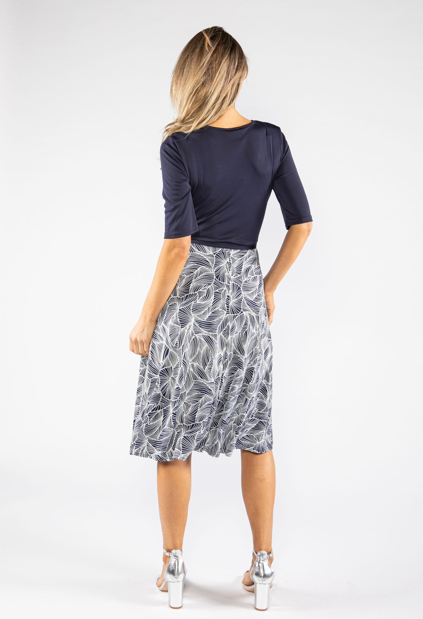 Leaf Print Midi Dress