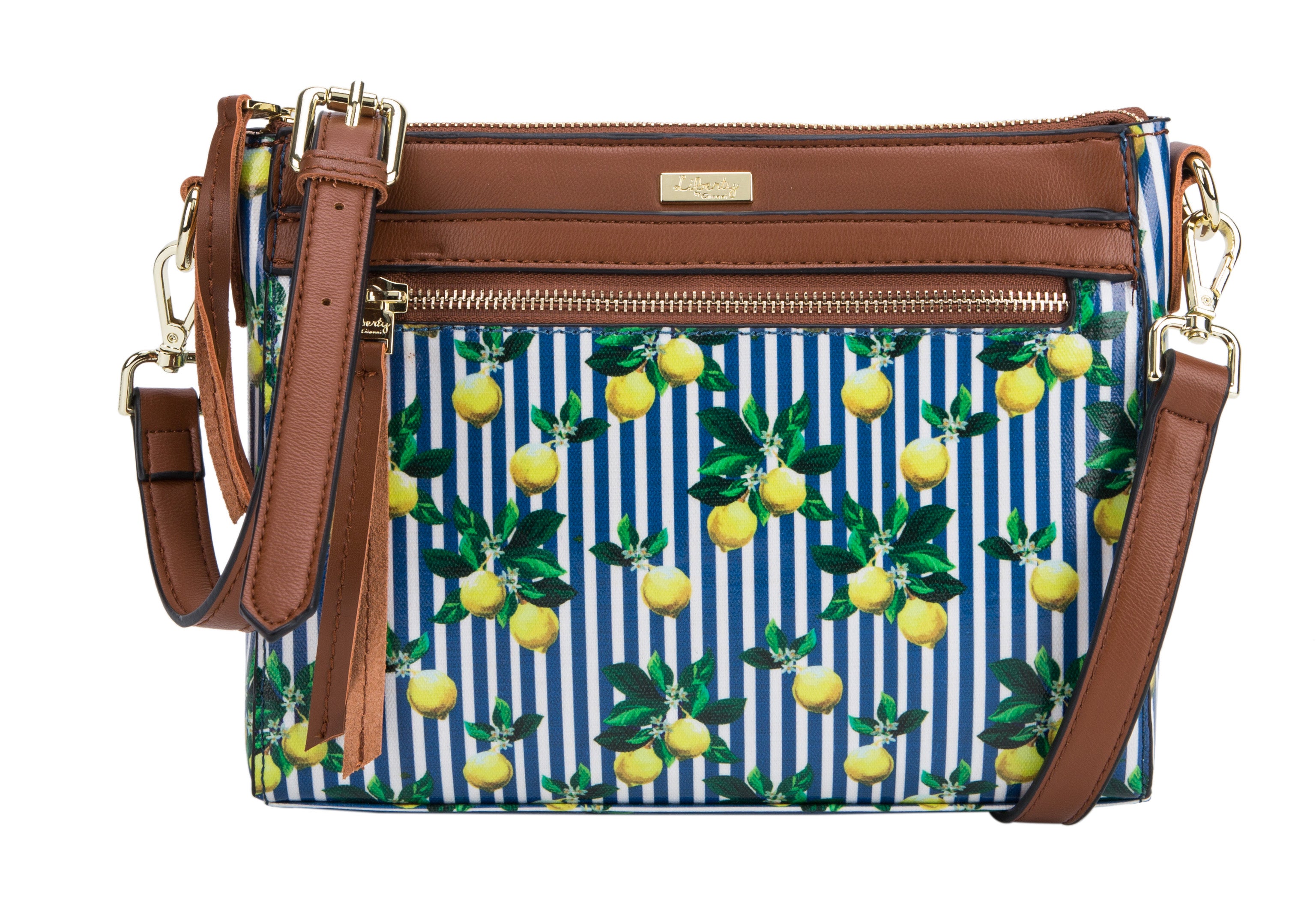 Liberty Lemon Stripe Crossbody Bag Pamela Scott