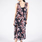 Sleeveless V Neckline Floral Dress