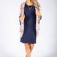 Navy Shift Dress with Coral Cover Up