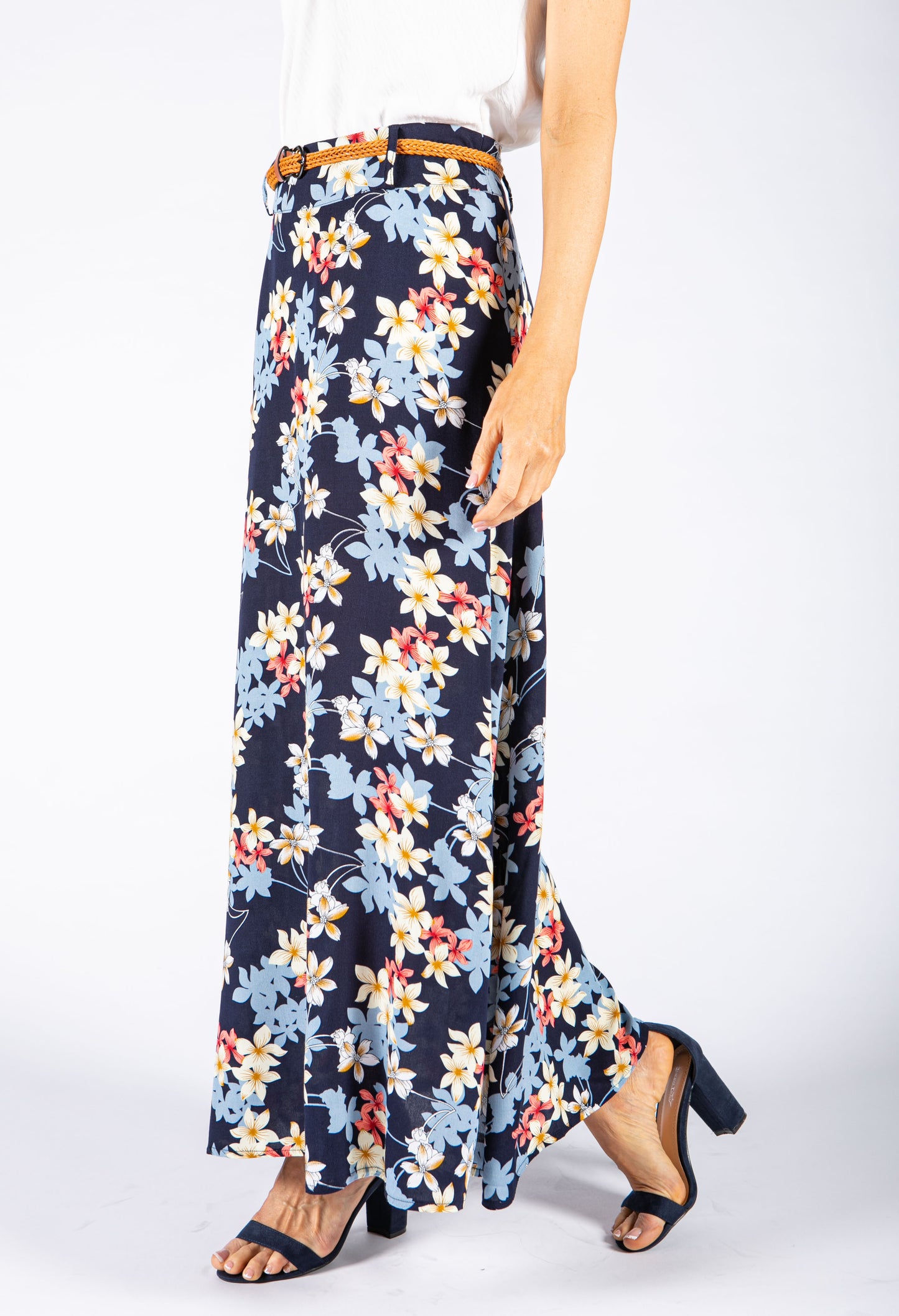 Tropical Flower Print Skirt