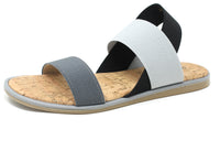 Colour Mix Elasticated Strap Sandal