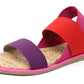 Colour Mix Elasticated Strap Sandal