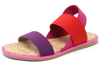 Colour Mix Elasticated Strap Sandal