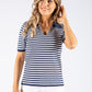 Striped V Neckline Top