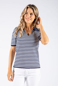 Striped V Neckline Top