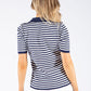 Striped V Neckline Top