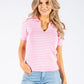 Striped V Neckline Top