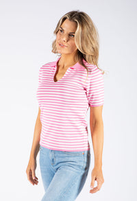 Striped V Neckline Top