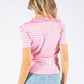 Striped V Neckline Top