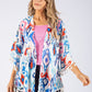 Colour Mix Kimono with Tassel Hem