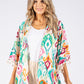 Colour Mix Kimono with Tassel Hem