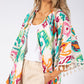 Colour Mix Kimono with Tassel Hem