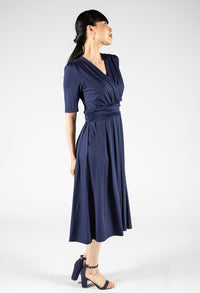 Ruched Detailing V Neckline Dress