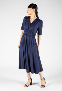 Ruched Detailing V Neckline Dress