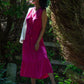 Hot Pink Tiered Button Down Dress