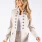 Military Style Collarless Jacket