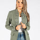 Military Style Collarless Jacket