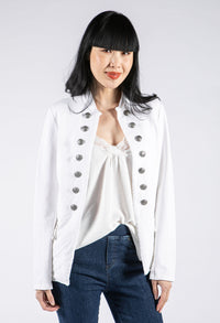 Military Style Collarless Jacket