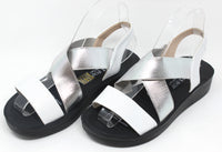 Metallic Cross Strap Sandal