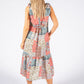 Patchwork Print V Neckline Dress