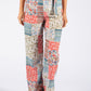 Patchwork Print Belted Trouser