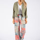 Patchwork Print Belted Trouser