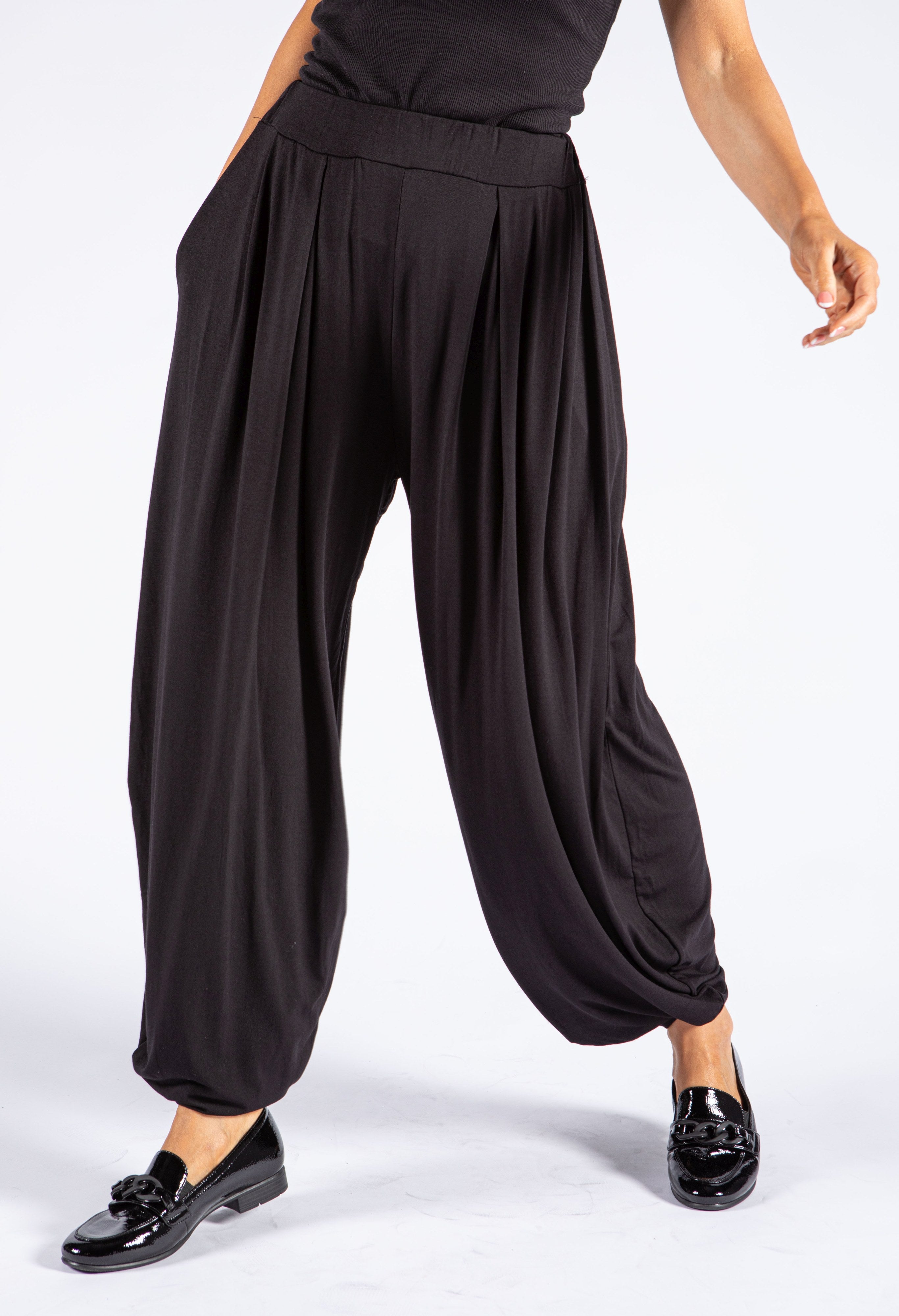 Bamboo Jersey Harem Pants in Oat
