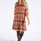 Aztec Print Plisse Pleat Dress