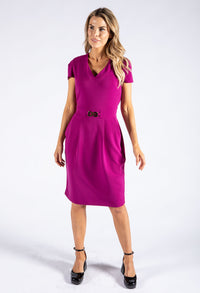 Front Buckle Midi Dress