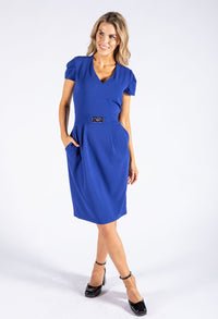 Front Buckle Midi Dress